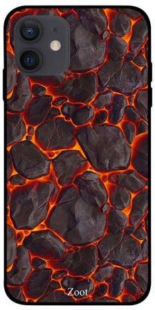 Lava Printed Case Cover -for Apple iPhone 12 mini Black/Orange Black/Orange