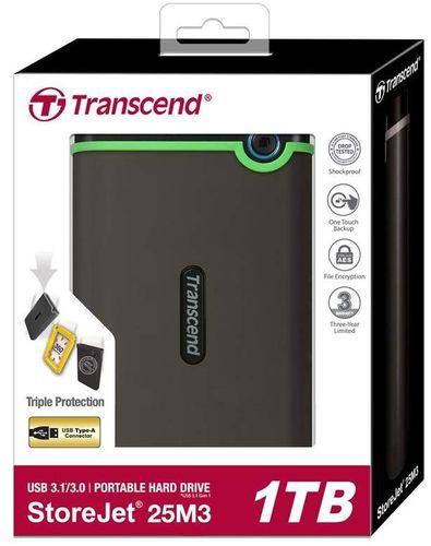 Transcend 1 TB External Hard Drive USB 3.0 StoreJet 25M3 Military Drop Tested