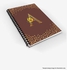 Designer A5 Spiral Notebook Memo Notepad Journal - Custom Monogram Initial Letter Mandala Floral Pattern Alphabet - W - Brown