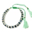 Green beaded bracelet studded with crystals decorated with commas - 3183
