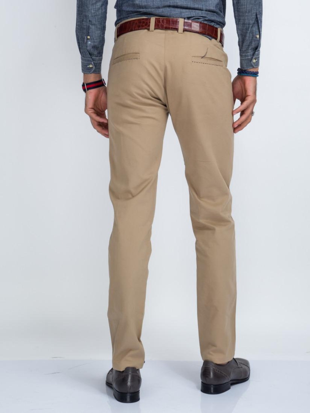 Mr Button - Beige Cotton Trouser With Pinteck Detail -  TRA005