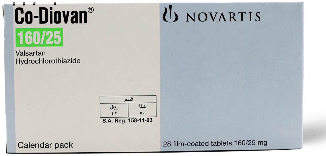 Co-Diovan 160/25, For High Blood Pressure - 28 Tablets