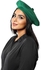 Women Wool Hat Solid Color Warm Wool French Art Cap Hat Women Cap,Dark Green