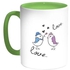 Love Birds Printed Coffee Mug Green/White 11ounce