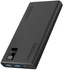 Promate 10000mAh Slim Power Bank With USB-C Input And Output, Micro-USB Input And 2 USB-A Output, Black, 1YR WRTY