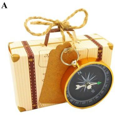 صندوق هدايا حلويات وحلوى مُخصصة لحفلة استقبال المولود مع بوصلة وبدلاية