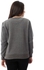 Cosy Round Neck Printed Sweatshirt - Heather Dark Grey