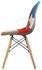 كرسي سهل التجميع مبطن مع ارجل خشبيه  وقماش متعدد الألوان 