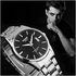 Duoya Luxury Mens Stainless Steel Band Date Quartz Analog Sport Wrist Watch BK