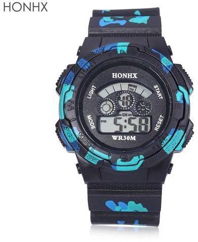 HONHX LED Digital Sport Watch - Black+Blue