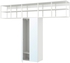 PLATSA Wardrobe with 2 doors - white/STRAUMEN mirror glass  320x42x241 cm