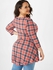 Plus Size Plaid Ruched Bust Curved Hem Tunic Tee - 1x