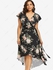 Plus Size Chiffon Floral Print Tied Asymmetric Dress - L | Us 12
