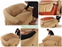 Jacquard Fabric Stretchable Three Seater Sofa Cover Cream