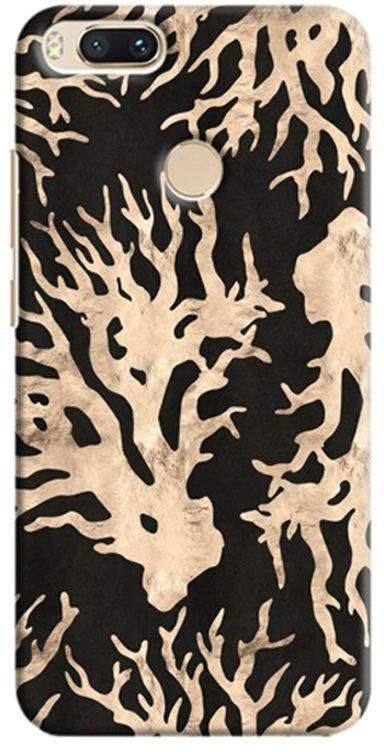 Protective Case Cover For Xiaomi Mi A1 Black Gold Nature Print