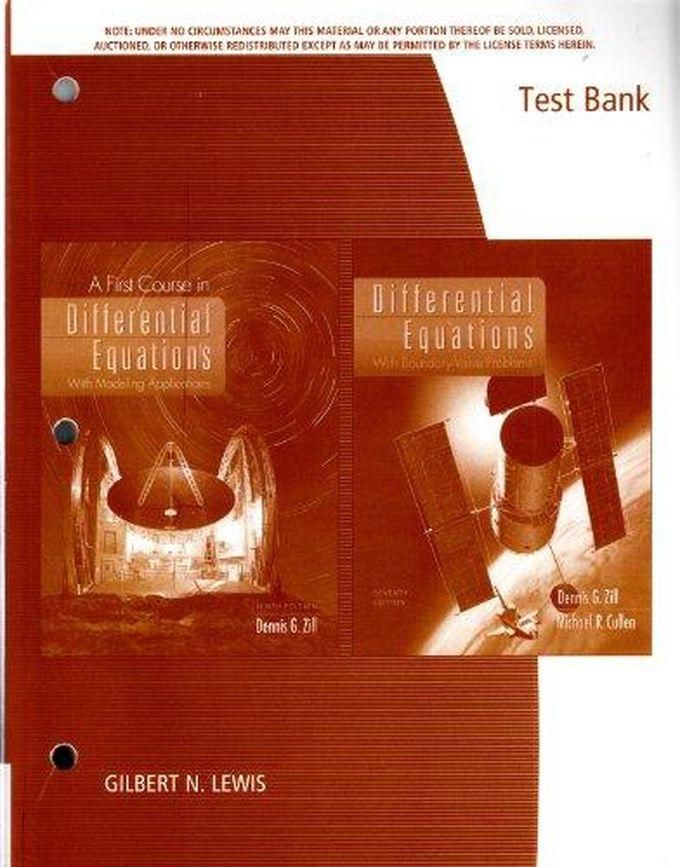 Cengage Learning TestBank T/A Differential Equations with Boundary-Value Problems