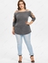 Plus Size Braided Sleeves Cold Shoulder Knitted T-shirt - M | Us 10