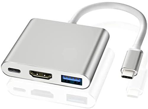 USB C to HDMI Adapter, Type-C to 4K HDMI Video Converter Multiple Adapter with USB C Fast Charging Port & USB 3.0 Port, USB C Converter for MacBook Pro/iPad Pro/Air 2021 2020,Galaxy S20,Dell XPS13/15