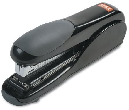 Max Flat-Clinch Black Standard Stapler with 30 Sheet Capacity