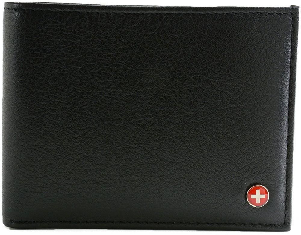 Alpine Swiss Men 2In1 Bifold Wallet and Card Case Black