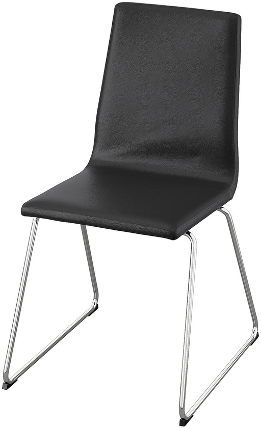 LILLÅNÄS Chair - chrome-plated/Glose black