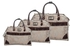 Set of 3 Handbags for Women by Summit, Light Brown, Size 19 Inch - 16 Inch and 13 Inch , 1999D3/3P