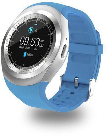 Generic Y1 Blue SmartWatch Touch Screen Support SIM For IOS Android