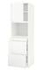 METOD / MAXIMERA خزانة عالية لميكروويف وباب/3 أدرا, أبيض/Ringhult أبيض, ‎60x60x200 سم‏ - IKEA