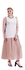 Solid Color Waist Belt Fastening Maxi Skirt - Size: XL (Beige)