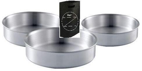 Set Of 3 Pcs Rounded Oven Tray Silver +zigor Special Bag