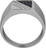 Guy Laroche Stainless Steel Ring with Black Ion Plating For Men, Silver and Black, Sz 52, 4TX002AV-52