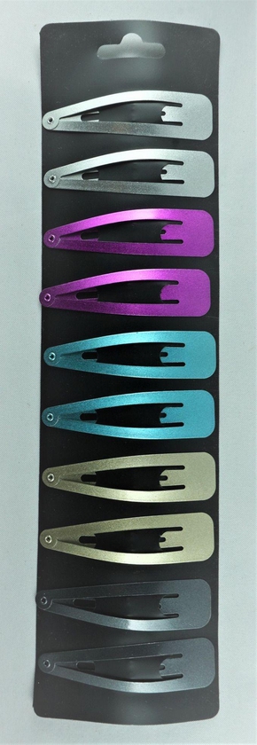 Hair Clip - Tic Tac Multi Color - Set Of 10