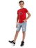 Andora Printed Pattern Front And Back Short Sleeves Boys T-Shirt - Carmine Red