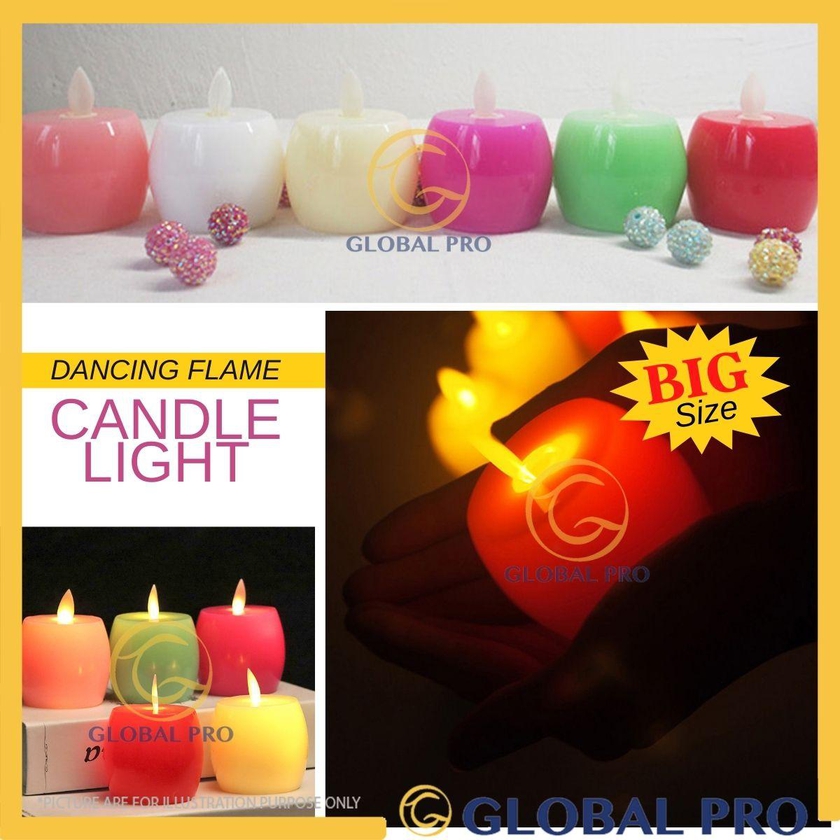 [FREE BATTERY] LED Candle Light Round Lamp Romantic Smokeless Flameless
