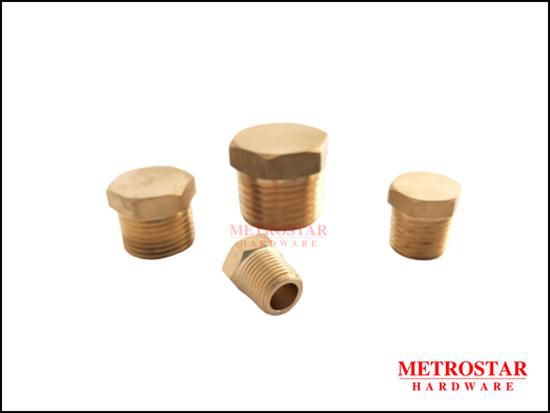 Metrostarhardware Brass Tube Fittings Taper Plug  - 4 Sizes (Gold)