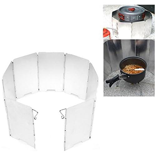 OriGlam 【The Foldable Outdoor Camp Stove Windscreen Windshield for Cooker Gas Stove Ultra-Light Outdoor Camping Stove 9 Plates