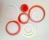 10pcs 3D Studio Wooden Circle Wall Stickers Red And White