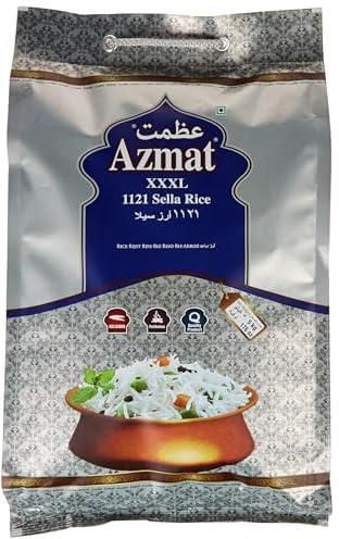 Azmat XXXL 1121 Basmati Sella Rice - 5kg Pack - Extra Long Grain Exquisite Premium Quality , Best for Biryani, Pulao, White Rice, Rice Pudding and other Rice dishes for versatile use