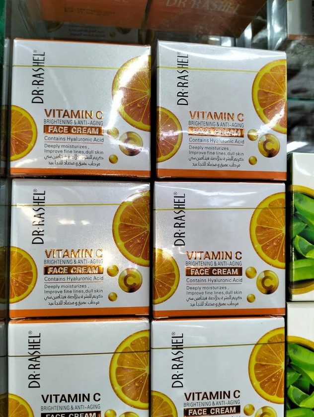 Dr. Rashel Vitamin C Brightening And Anti Aging Face Cream.;contains vitamins C and E that are known for being such very effective antioxidants, and which helps protect the skin ag
