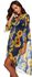 Women's Sun Proof Coat Floral Pattern Three Quarters Sleeve Colorblock Outerwear