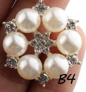 22mm~ 27mm Rhinestone Jewelry Buckle Pearl Hair Accessories