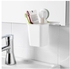 Toothbrush Holder with Suction Cup - White, ABS Plastic, H18cm