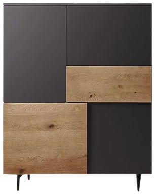Modern Shoe Cabinet, Black & wood - HG39