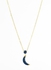 Chinese Gold Necklace Gold with Blue Zirconic Cresent Pendant