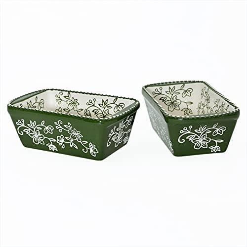 temp-tations® Floral Lace Mini Loaf Baker - 2 Piece - Green