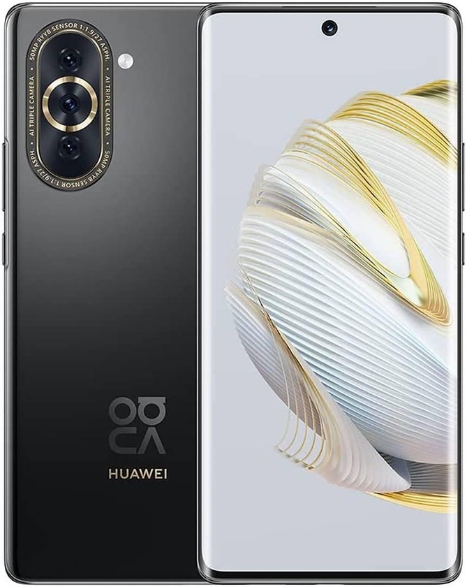 HUAWEI nova 10 Dual SIM Smartphone, 6.6" OLED 120 Hz Curved Display, ‎8 GB RAM, 256 GB Storage, 4G LTE Network, 50 MP, 8 MP, 2 MP / 60 MP Camera, 4000 mAh Battery, UAE Version, Starry Black | 51097EWF
