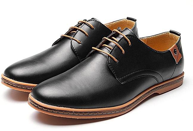 Mens Business Dress Leather Shoes Flat European Casual Oxfords Lace Up Plus Size 