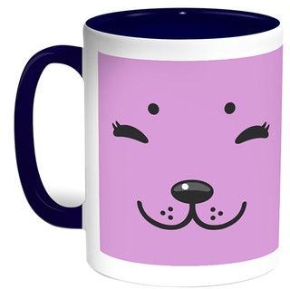 Features Dog Printed Coffee Mug Blue/White 11ounce