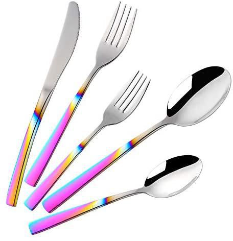 Dishwasher Safe MIUOPUR Silverware Set Cutlery Set with Nice Gift Box Ideal for Home Wedding Festival Party 20-Piece Stainless Steel Flatware Set Service For 4 Rose Gold Mirror Polished 