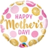 Qualatex Mother&#39;s Day Dots Foil Balloon- 18-Inch Size- Pink/Gold